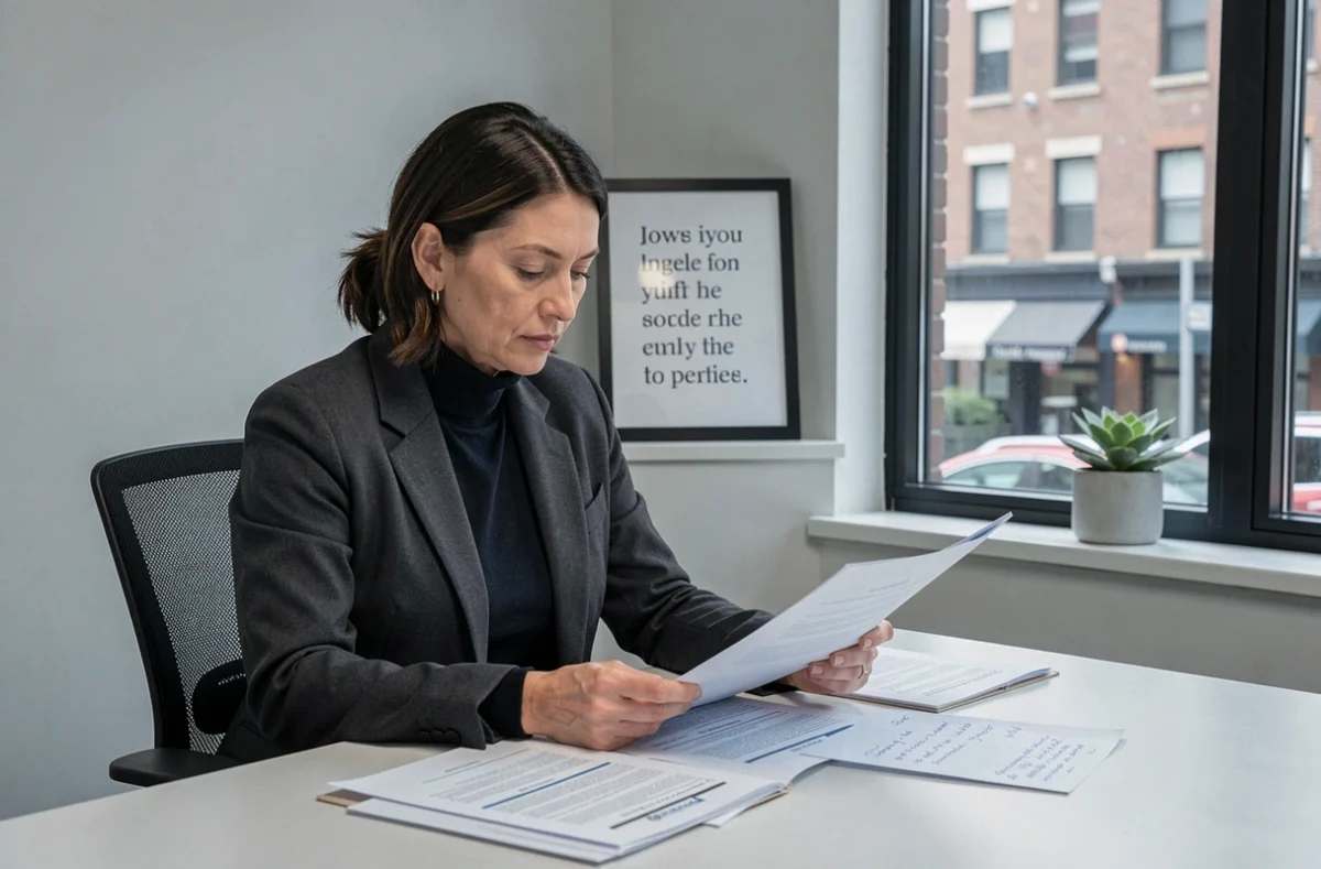 Manager de niveau 5 en réflexion stratégique dans son bureau, incarnant la discipline personnelle et la humilité du leadership